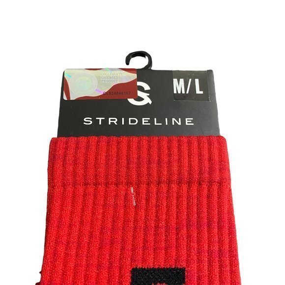 Strideline San Diego State Aztec Full Knit NCAA Basketball Crew Socks Size M/L - Picture 2 of 6